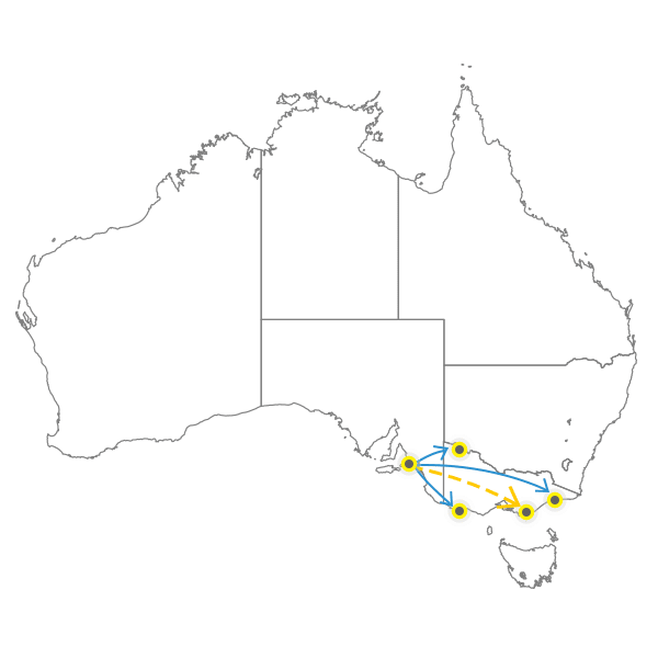 Adelaide to Melbourne