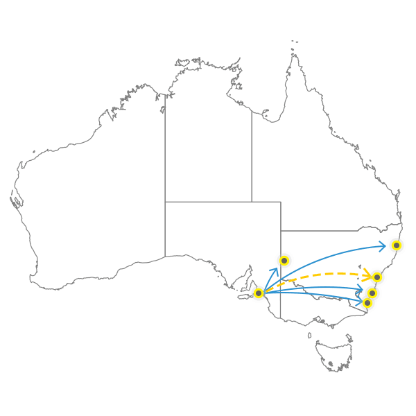 Adelaide to Sydney