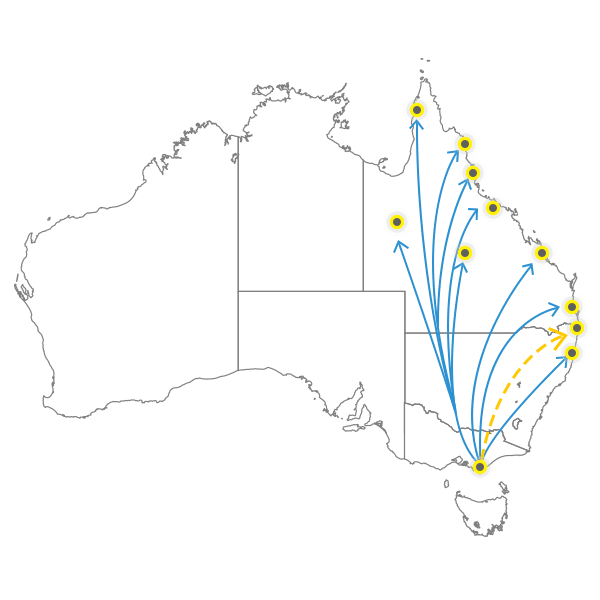 Melbourne to Brisbane