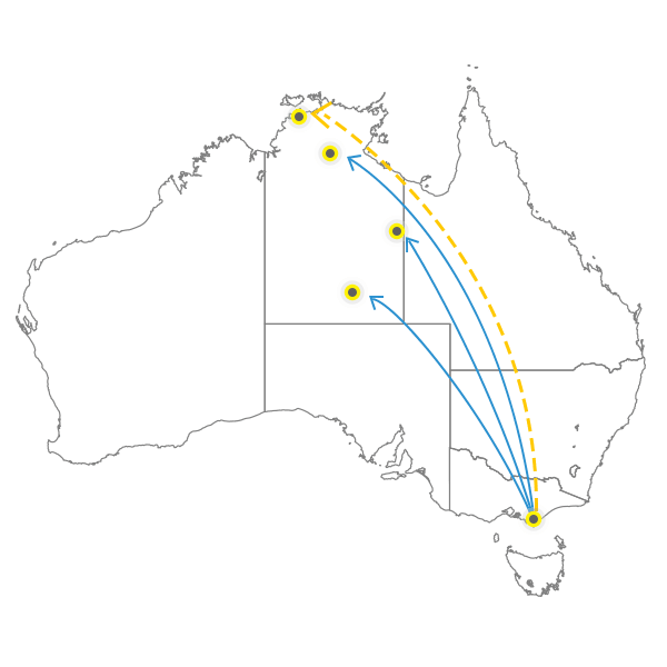 Melbourne to Darwin