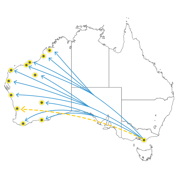 Melbourne to Perth