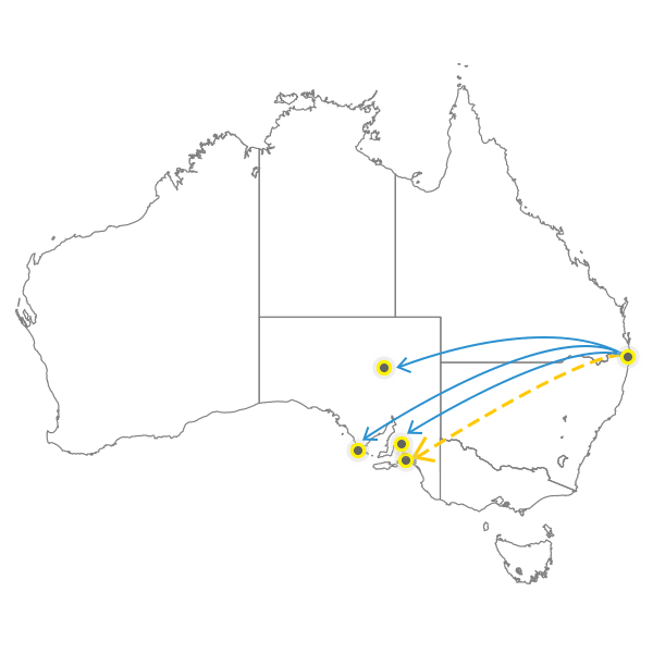Brisbane to Adelaide