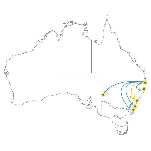 Brisbane to Sydney