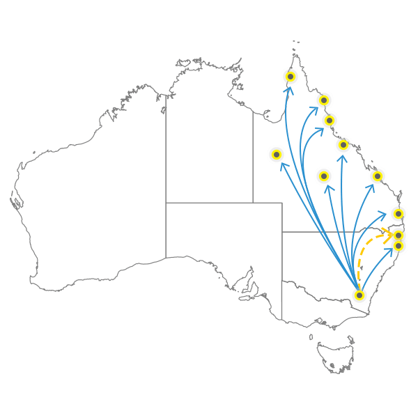Canberra to Brisbane