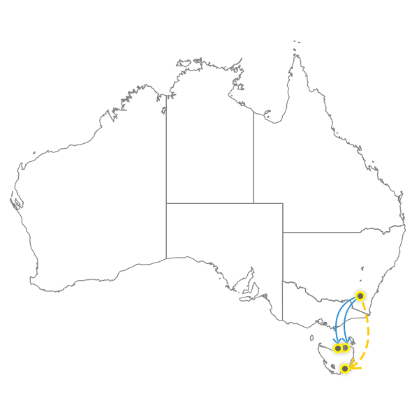 Canberra to Tasmania
