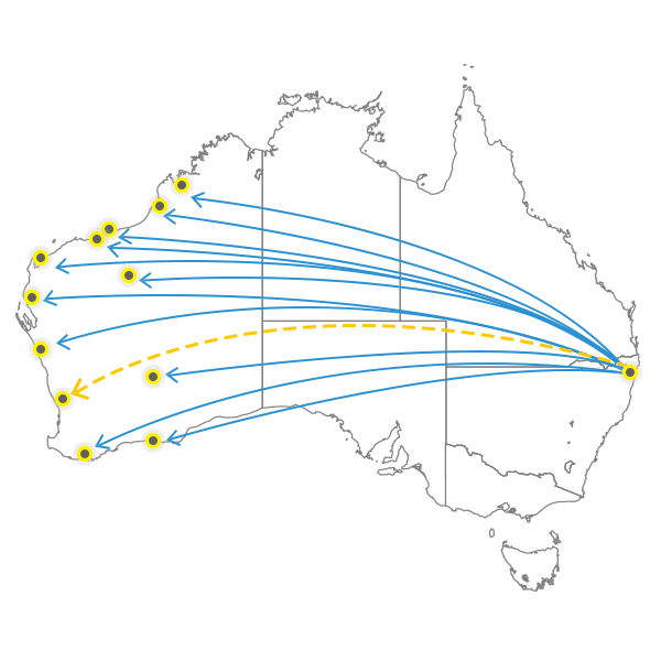 Gold Coast to Perth