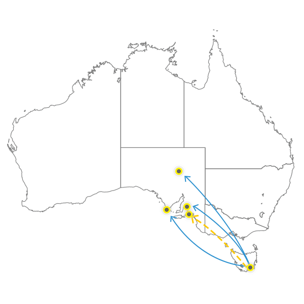 Tasmania to Adelaide