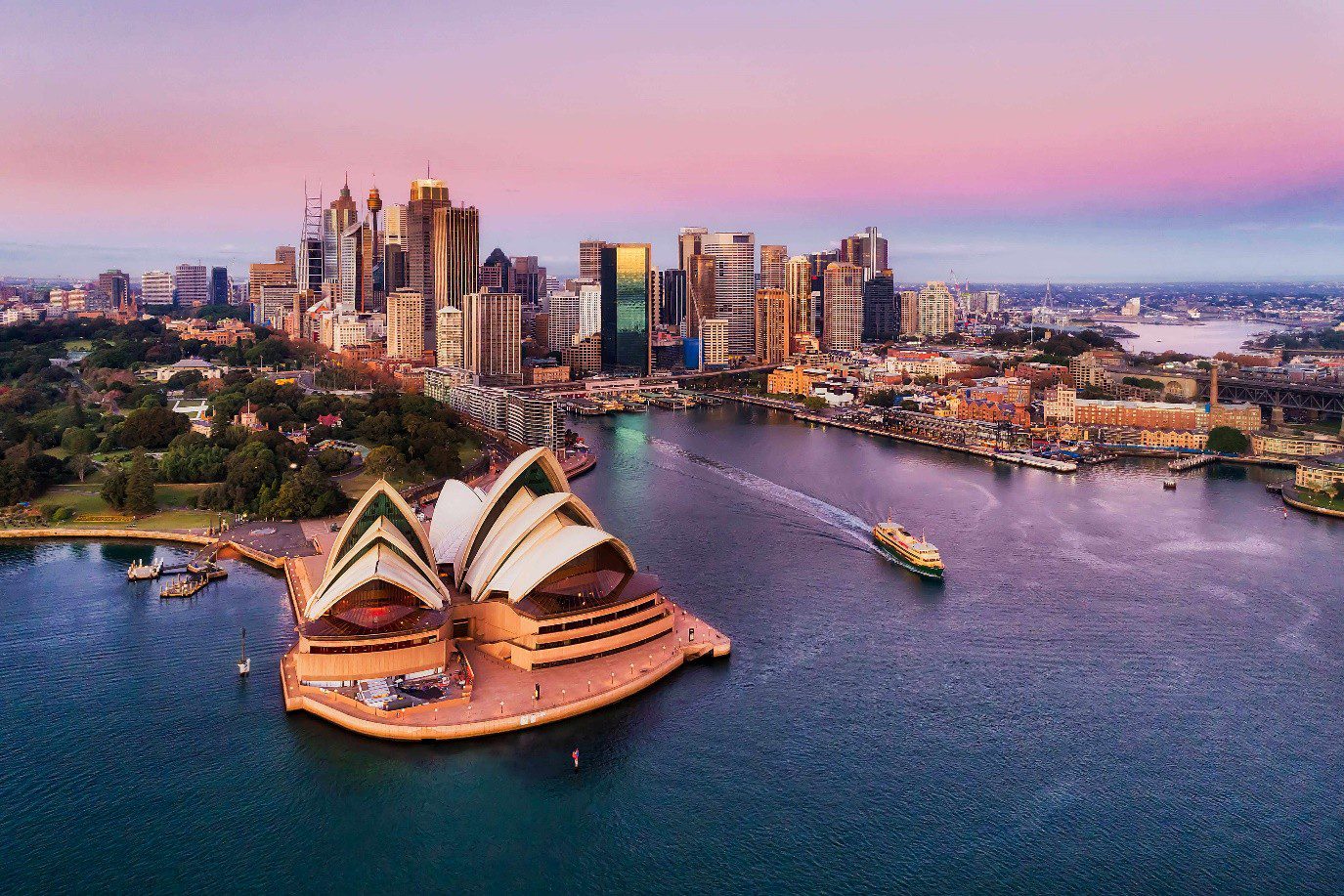 Ariel view of Sydney harbour