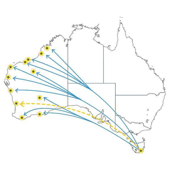 Tasmania to Perth