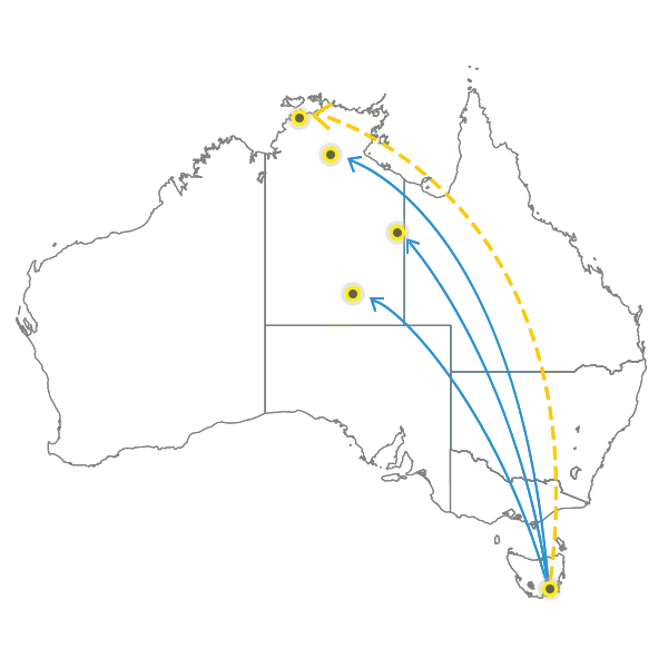 Tasmania to Darwin