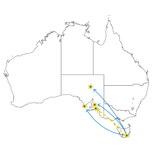 Tasmania to Adelaide
