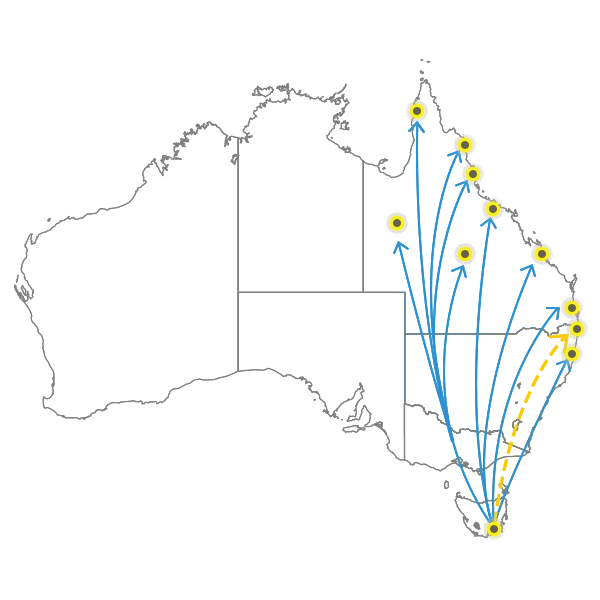 Tasmania to Brisbane